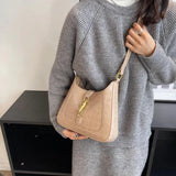 Stone Pattern Crossbody Bags for Women Winter Small Saddle Handbags