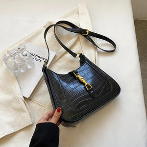 Stone Pattern Crossbody Bags for Women Winter Small Saddle Handbags