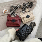 Leather Crossbody Bag Wide Shoulder Strap Messenger Purse