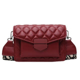 Leather Crossbody Bag Wide Shoulder Strap Messenger Purse