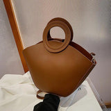 Lattice Shoulder Bag Bucket Crossbody Clutch Purse with Handle