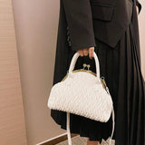 Handbag Vintage Small Tote Pleated Shoulder Bag Clutch Purses Crossbody