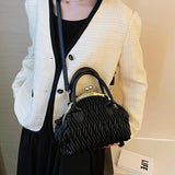 Handbag Vintage Small Tote Pleated Shoulder Bag Clutch Purses Crossbody