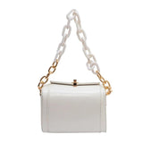 Vintage PU Leather Crossbody Bag Box Shaped Handbag