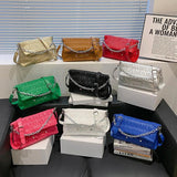 Winter Women Pu Leather Crossbody Bag Chain Shoulder Bag