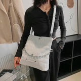 Winter Women Pu Leather Crossbody Bag Chain Shoulder Bag