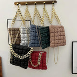 Plaid Chain Tote Bag Winter PU Leather Women's Handbag