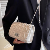 Leather Chain Handle Shoulder Bag for Women