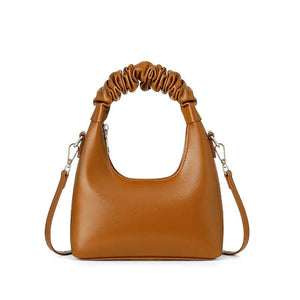 Pleated Top Handle Women's Handbag Soft Pu Leather Shoulder Crossbody Bags