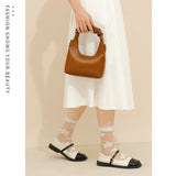 Pleated Top Handle Women's Handbag Soft Pu Leather Shoulder Crossbody Bags