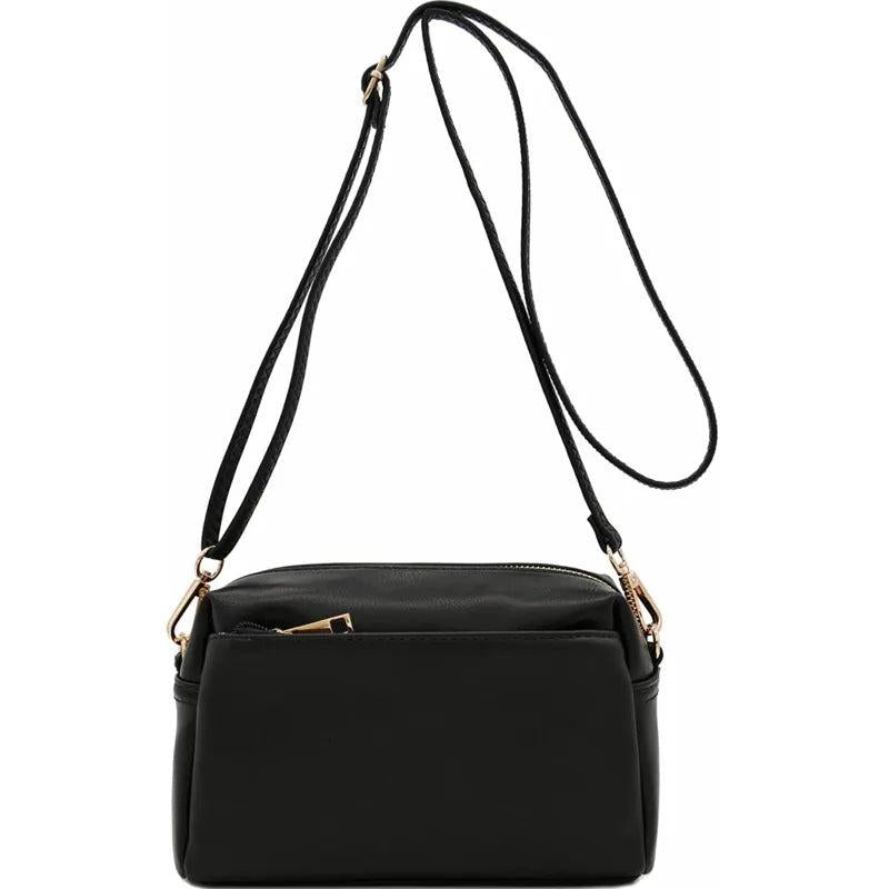 Triple Zip Small Crossbody Bag