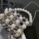 Hollow Beaded Shoulder Crossbody Bag Party Evening Purse Wedding Bag