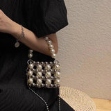 Hollow Beaded Shoulder Crossbody Bag Party Evening Purse Wedding Bag