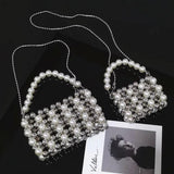 Hollow Beaded Shoulder Crossbody Bag Party Evening Purse Wedding Bag