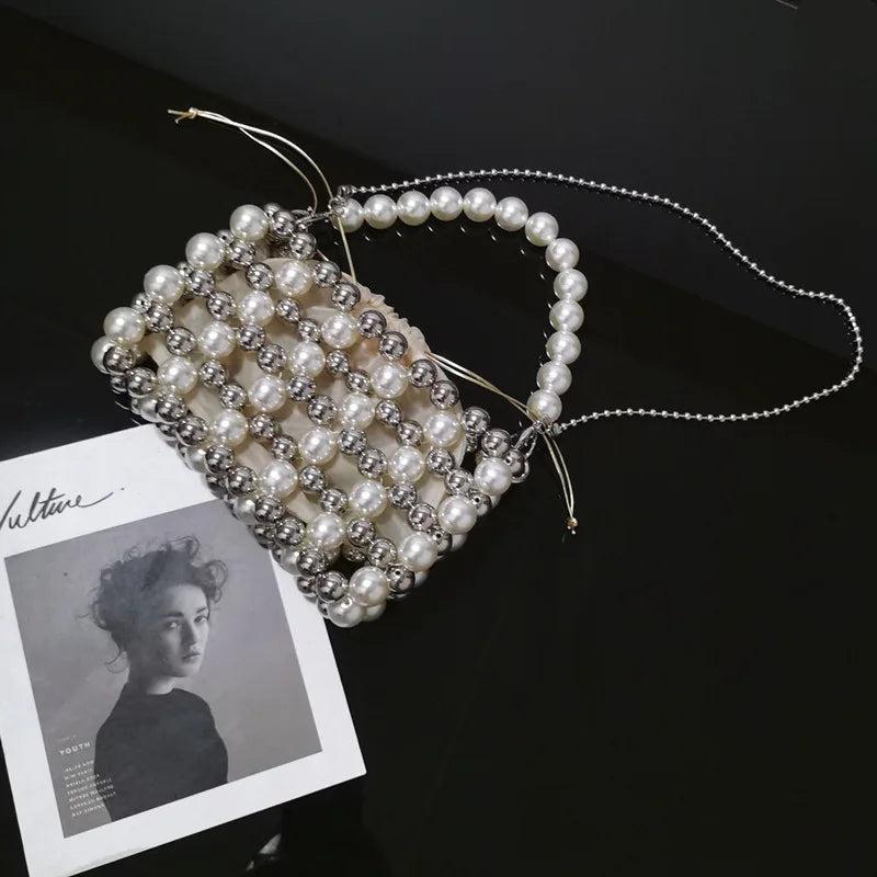 Hollow Beaded Shoulder Crossbody Bag Party Evening Purse Wedding Bag