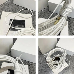 Noodle Shoulder Bag Stylish Knotted Handle Handbag Solid Colour PU Crossbody Bag