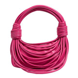 Noodle Shoulder Bag Stylish Knotted Handle Handbag Solid Colour PU Crossbody Bag