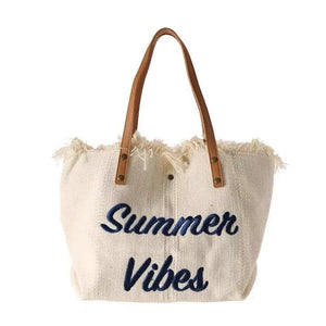 Large Capacity Tassel Shoulder Bag Cotton Canvas Handbag