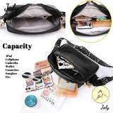 Leopard Adjustable Strap Crossbody Bag Vegan Leather Purse Zipped Handbag