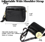 Leopard Adjustable Strap Crossbody Bag Vegan Leather Purse Zipped Handbag