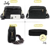 Leopard Adjustable Strap Crossbody Bag Vegan Leather Purse Zipped Handbag