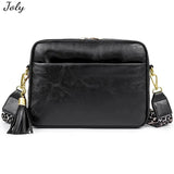 Leopard Adjustable Strap Crossbody Bag Vegan Leather Purse Zipped Handbag