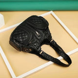 Vintage Soft Leather Shoulder Bag for Women Large Capacity Top-handle Bag