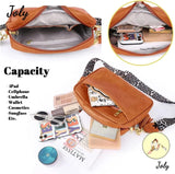Leopard Crossbody Bag for Women Vegan Leather Shoulder Purse Zipped