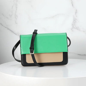 Women's Patchwork Flap Shoulder Bag Sling Bag