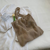 Casual Hollow Knitted Large-Capacity Women's Shoulder Tote Handbag