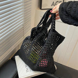 Casual Hollow Knitted Large-Capacity Women's Shoulder Tote Handbag
