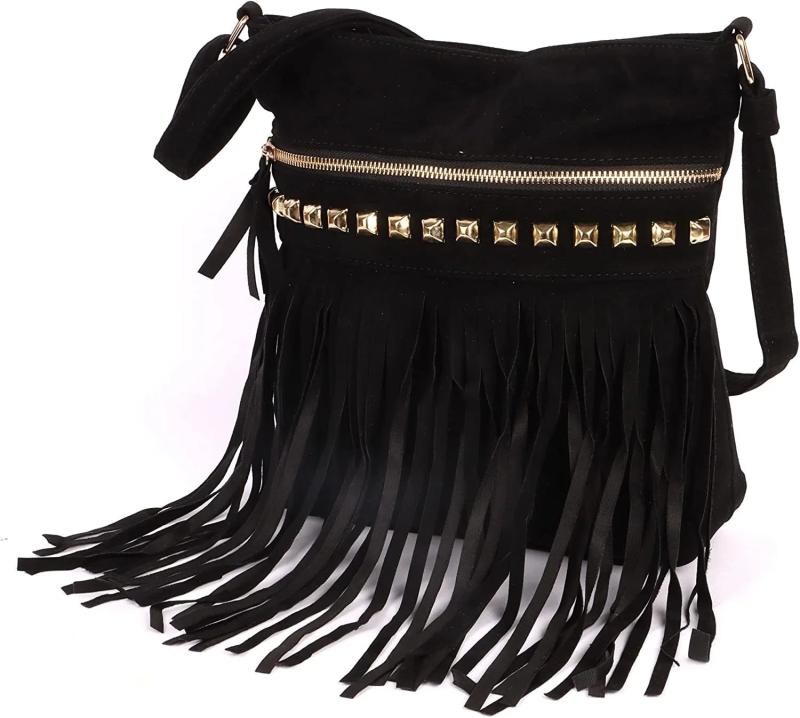 Tassel Shoulder Bag for Travel Shopping, Ladies Bags with Adjustable Strap