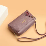 Women's Flower Leather Handbag Large Capacity Crossbody Bags
