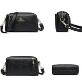 Women's Flower Leather Handbag Large Capacity Crossbody Bags