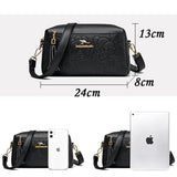 Women's Flower Leather Handbag Large Capacity Crossbody Bags