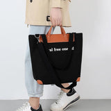 3D Canvas Bag Large Capacity Shoulder Bag Anti Theft Handbag