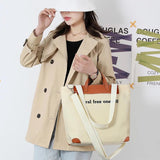 3D Canvas Bag Large Capacity Shoulder Bag Anti Theft Handbag