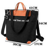3D Canvas Bag Large Capacity Shoulder Bag Anti Theft Handbag