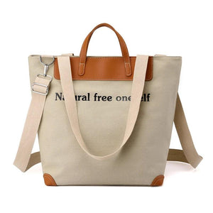 3D Canvas Bag Large Capacity Shoulder Bag Anti Theft Handbag
