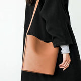 Leather Bucket Bag Women Shoulder Bag Crossbody Purse High Soft Handbag