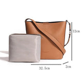 Leather Bucket Bag Women Shoulder Bag Crossbody Purse High Soft Handbag