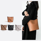Leather Bucket Bag Women Shoulder Bag Crossbody Purse High Soft Handbag