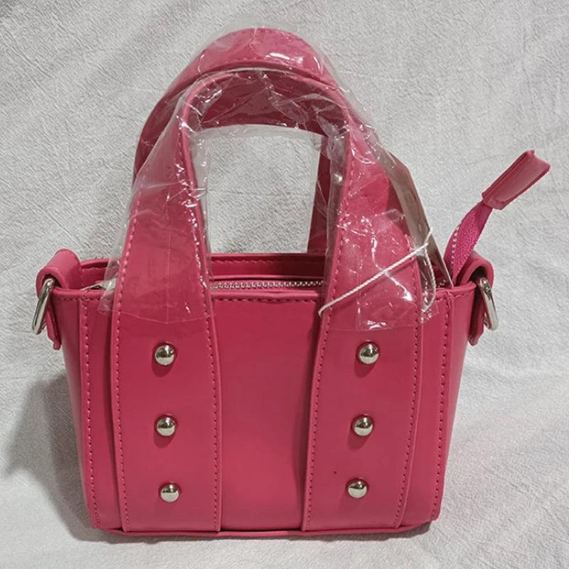 PU Leather Women Handbag High Women's Bag Rivet Mini Shoulder Messenger Bag
