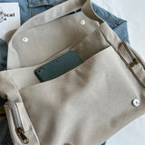 Large Canvas Shoulder Bag Schoolbag Crossbody Purse for Teenagers
