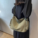 Large Canvas Shoulder Bag Schoolbag Crossbody Purse for Teenagers