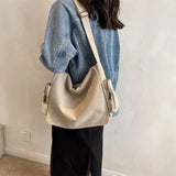 Large Canvas Shoulder Bag Schoolbag Crossbody Purse for Teenagers