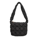 Quilted Nylon Shoulder Bag for Women Padded Lady Handbag Crossbody Tote Purse