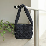 Quilted Nylon Shoulder Bag for Women Padded Lady Handbag Crossbody Tote Purse