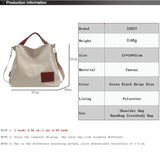 Large Capacity Canvas Bag Women Fashionable Pocket Shoulder Bags for Girls