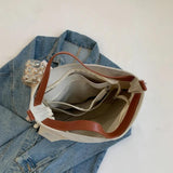 Large Capacity Canvas Bag Women Fashionable Pocket Shoulder Bags for Girls